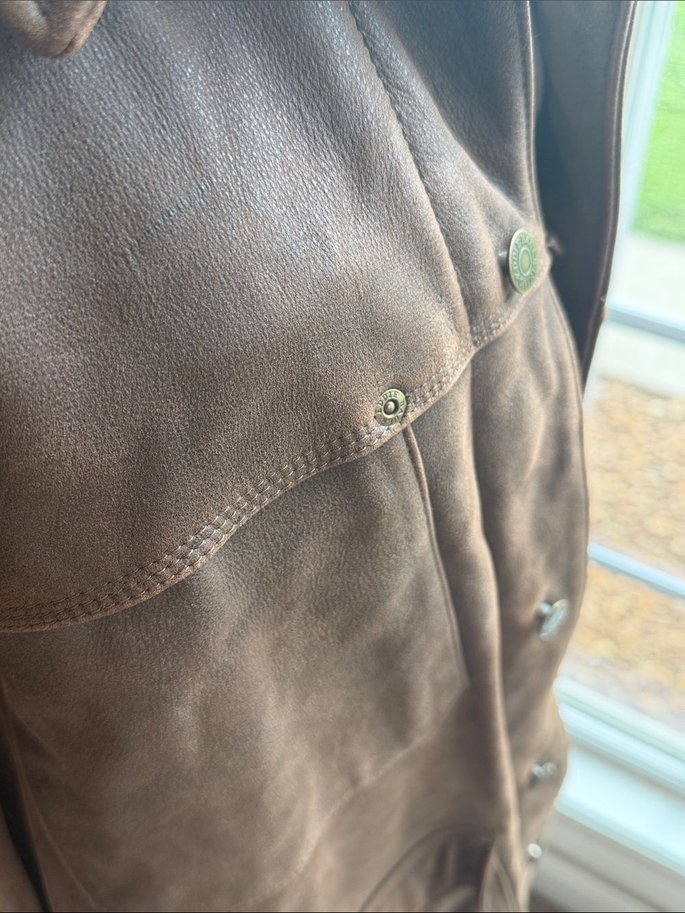 Eddie Bauer Full Grain Brown Suede Chore Field Coat - Picture 4 of 8